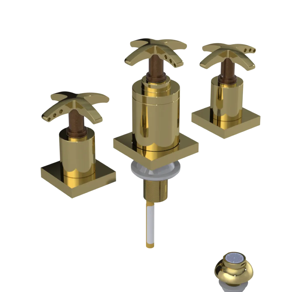 Rubinet Bidet Fitting with Spray, Diverter, and Vacuum Breaker (less drain) Natural Brass
