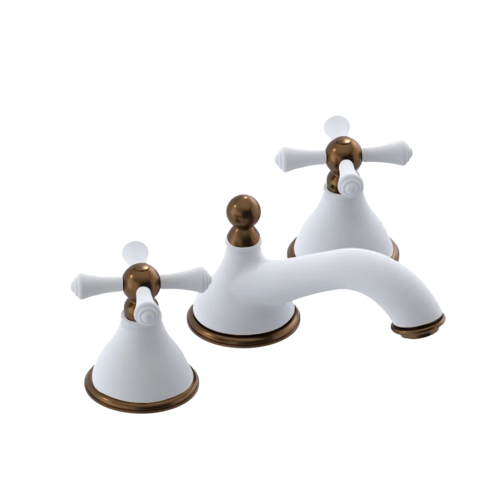 Rubinet Widespread Lav. Set. (less drain) Matt White