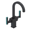 Rubinet Single Hole Dual Handle Lav. Set. (less drain) Matt Black
