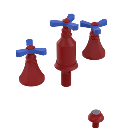 Rubinet Bidet Fitting with Spray, Diverter, and Vacum Breaker (Less Drain) Maroon