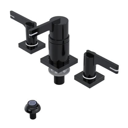 Rubinet Bidet Fitting with Spray, Diverter, and Vacum Breaker (Less Drain) Black