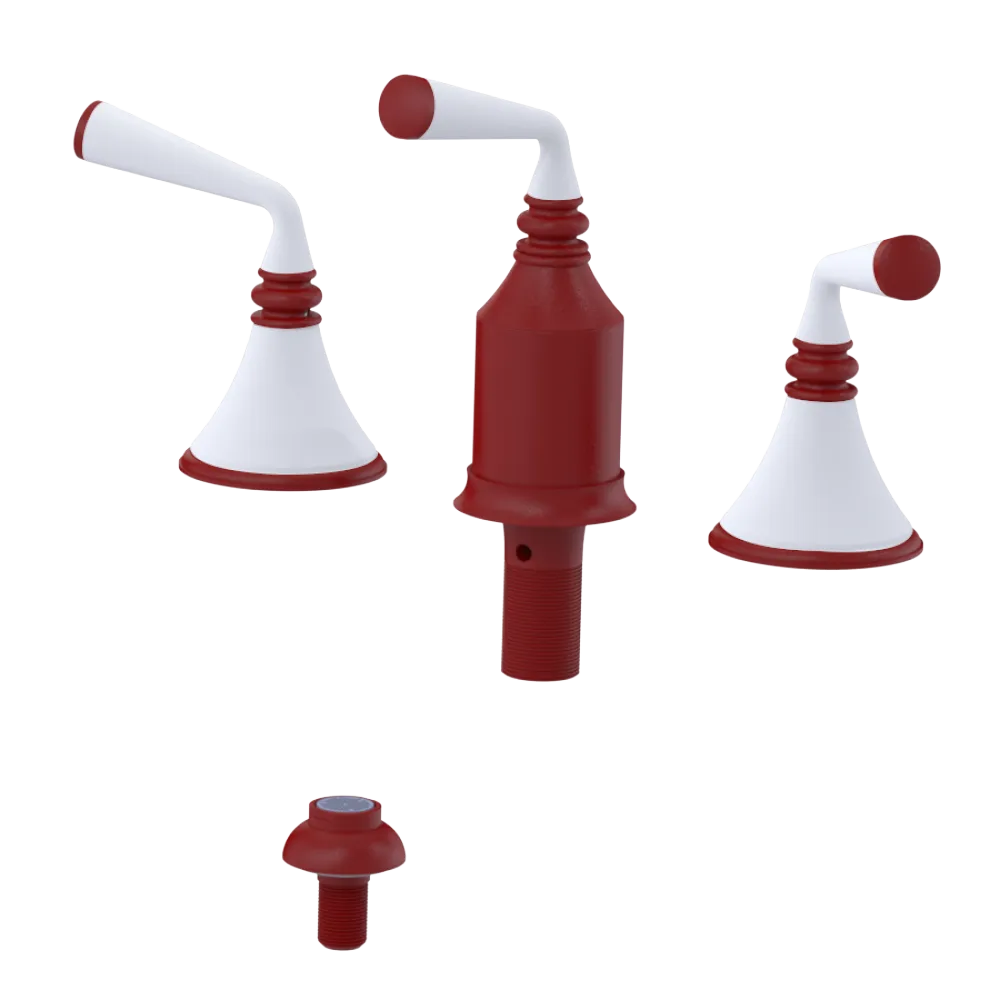 Rubinet Bidet Fitting with Spray, Diverter, and Vacum Breaker (Less Drain) Maroon