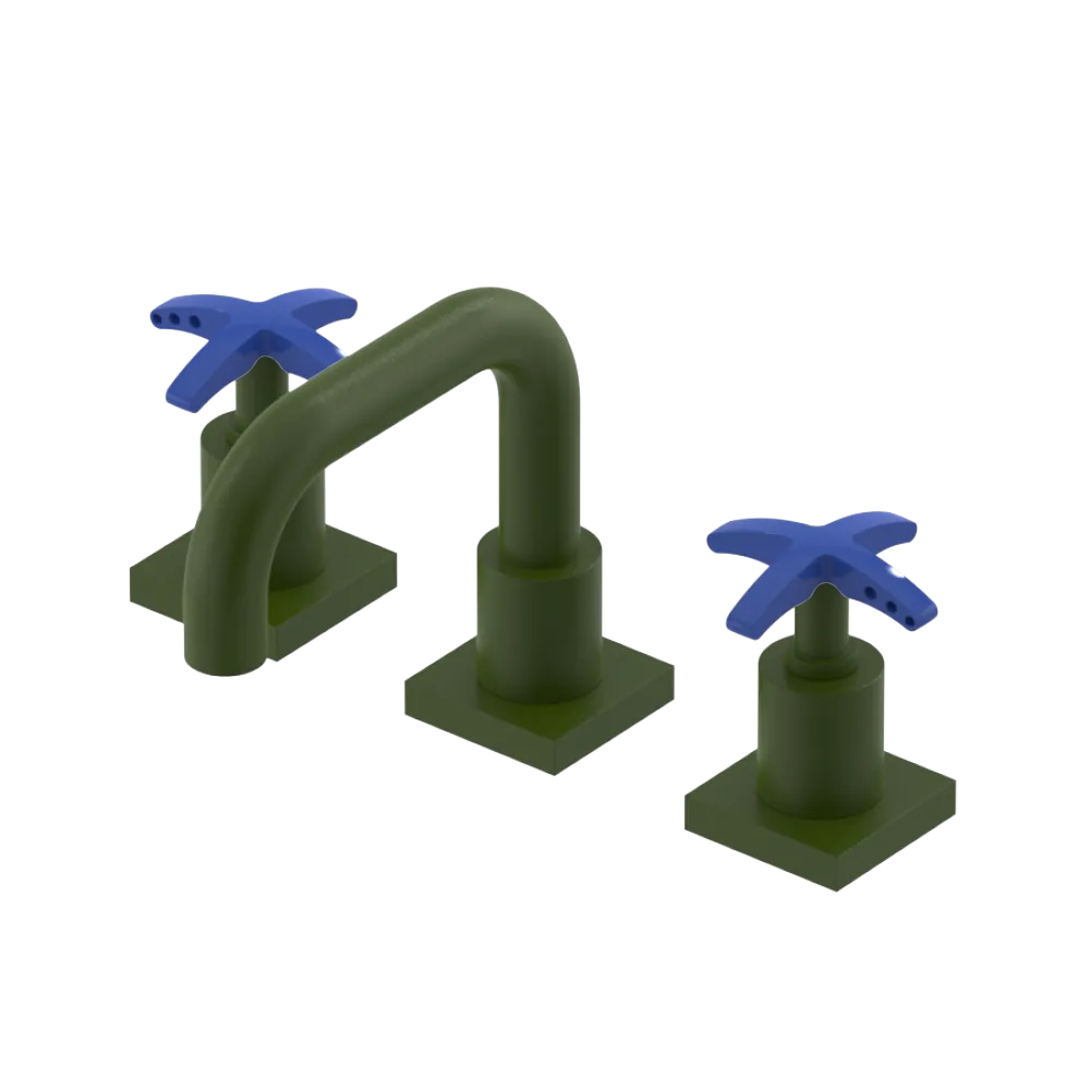 Rubinet Widespread Lav. Set. with Genesis spout (less drain) Green Envy