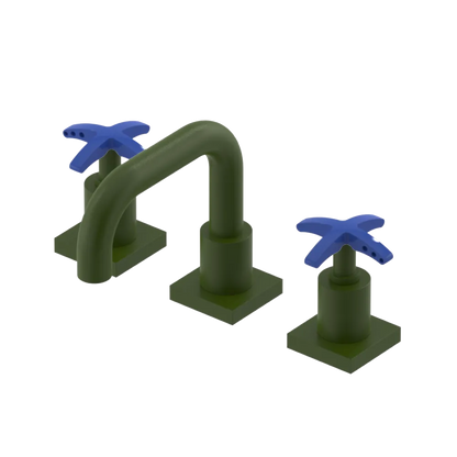Rubinet Widespread Lav. Set. with Genesis spout (less drain) Green Envy