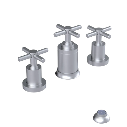 Rubinet Bidet Fitting with Spray, Diverter, and Vacuum Breaker (less drain) Satin Chrome