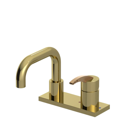 Rubinet 4" Centre Single Control Lav. Set. with Genesis spout (less drain) Natural Brass
