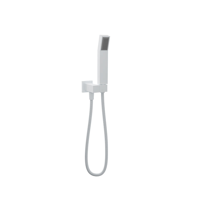Baril 1-spray anti-limestone hand shower on wall-mounted supply elbow