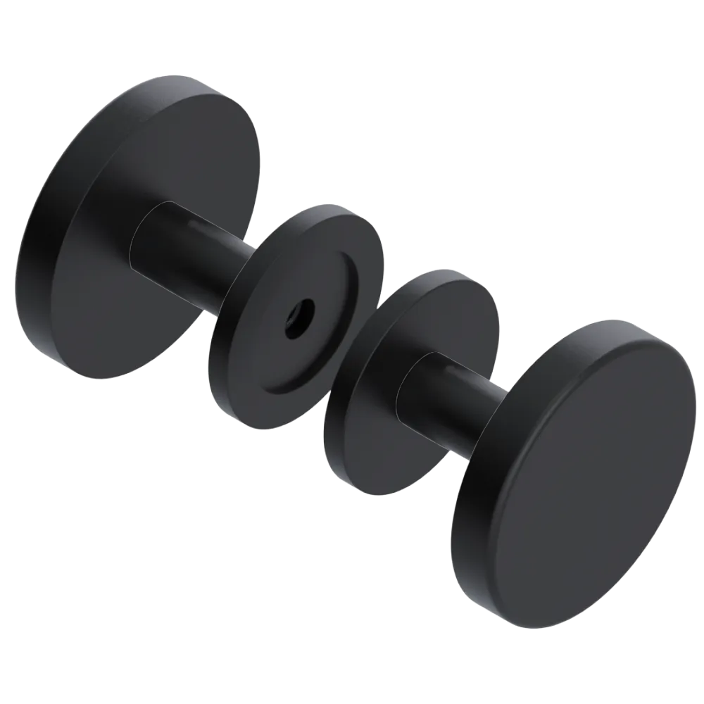 Rubinet Shower Door Knob (set) Matt Black