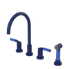 Rubinet Widespread Kitchen Set with Hand Spray Midnight Blue