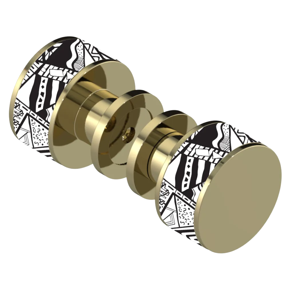Rubinet Shower Door Knob (set) Natural Brass