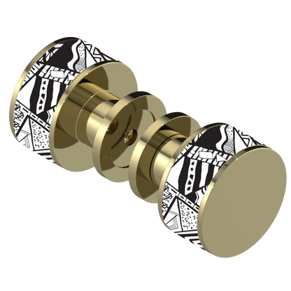 Rubinet Shower Door Knob (set) Natural Brass