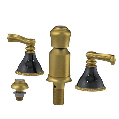 Rubinet Bidet Fitting with Spray, Diverter, and Vacum Breaker (Less Drain) Antique Brass Matt