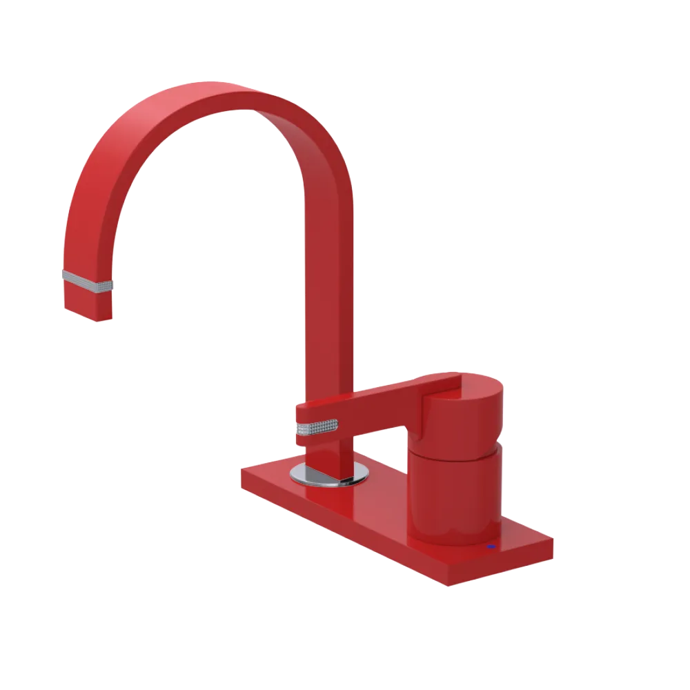 Rubinet 4" Centre Single Control Lav. Set (less drain) Red