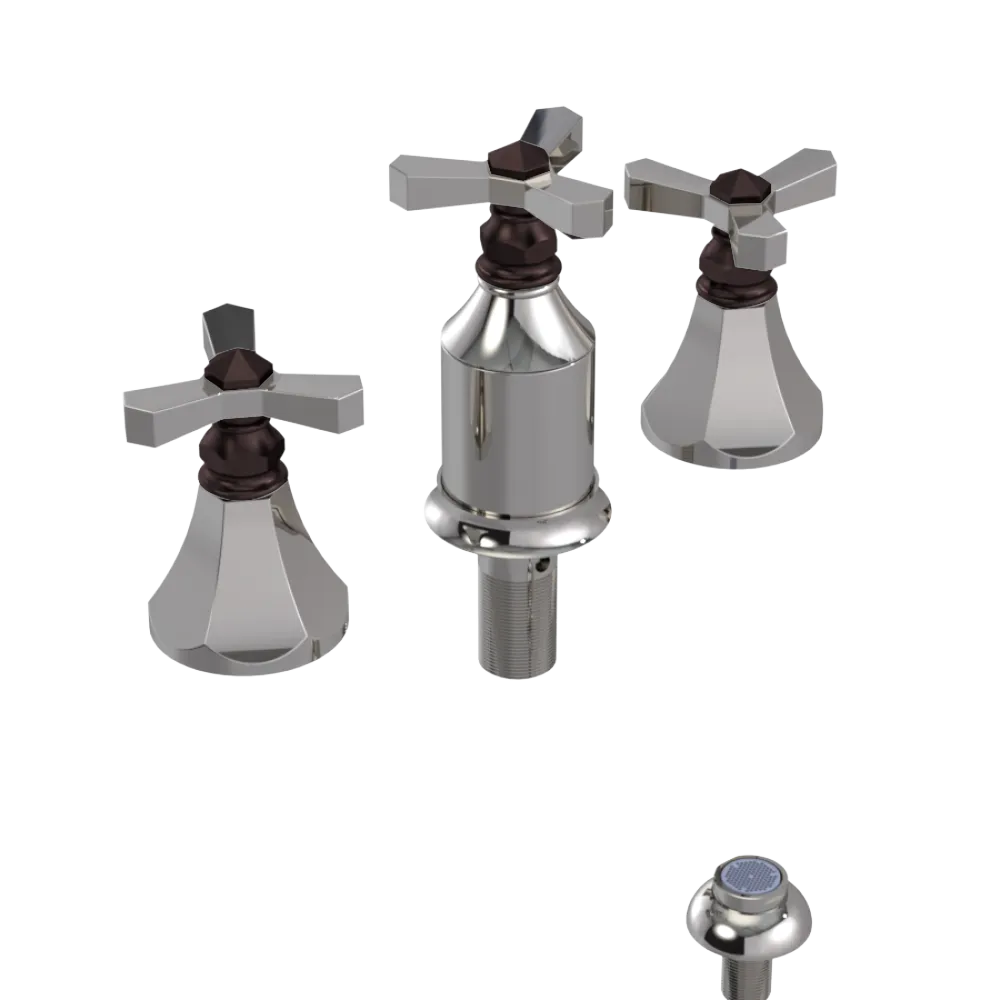 Rubinet Bidet Fitting with Spray, Diverter, and Vacum Breaker (Less Drain) Polished Nickel