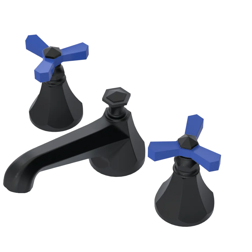 Rubinet Widespread Lav. Set. (less drain) Matt Black