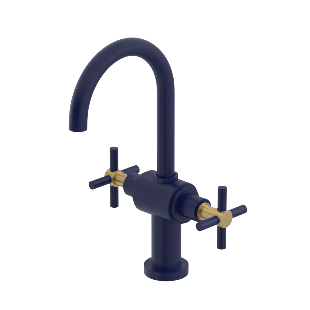 Rubinet Single Hole Dual Handle Lav. Set with LaSalle Spout (less drain) Midnight Blue