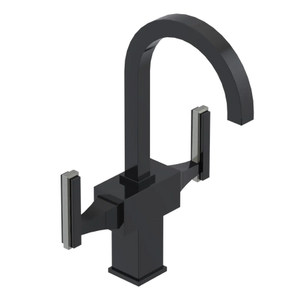 Rubinet Single Hole Dual Handle Lav. Set. (less drain) Black