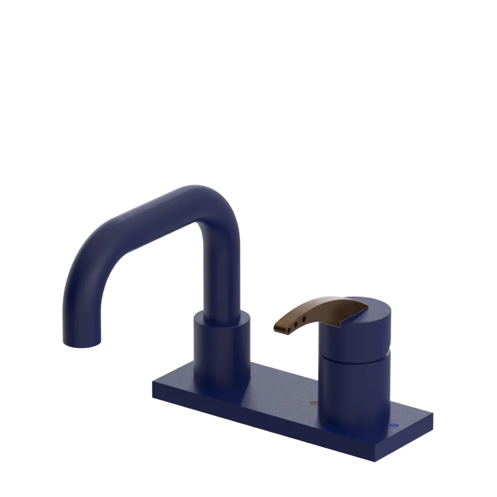 Rubinet 4" Centre Single Control Lav. Set. with Genesis spout (less drain) Midnight Blue