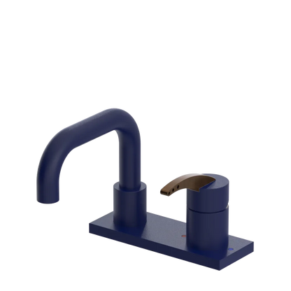 Rubinet 4" Centre Single Control Lav. Set. with Genesis spout (less drain) Midnight Blue