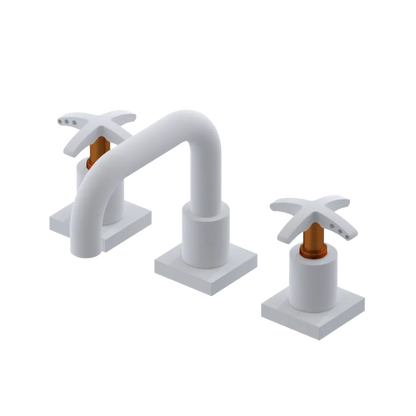 Rubinet Widespread Lav. Set. with Genesis spout (less drain) Matt White