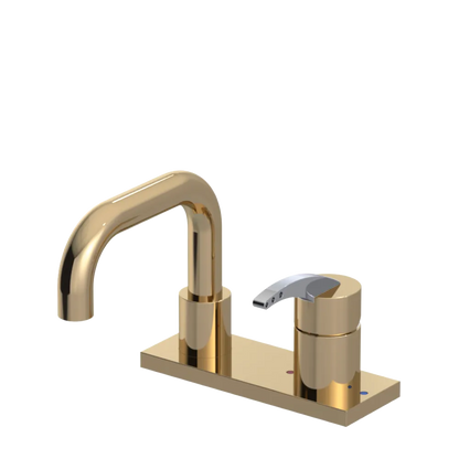 Rubinet 4" Centre Single Control Lav. Set. with Genesis spout (less drain) Gold