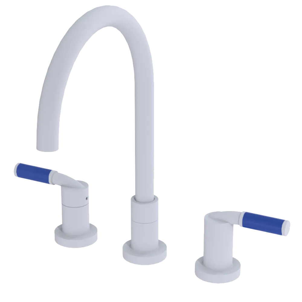 Rubinet Widespread Kitchen Set Matt White