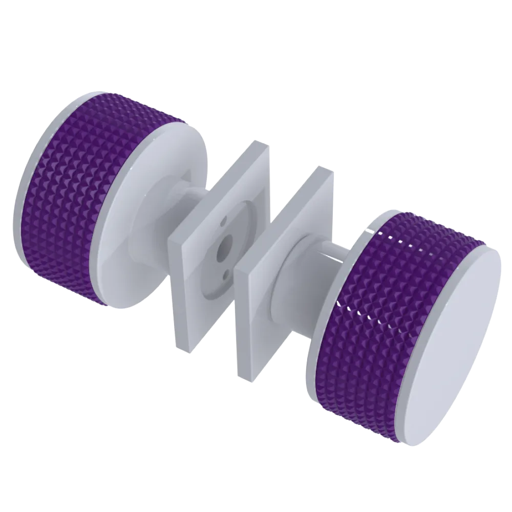 Rubinet Shower Door Knob (set) White
