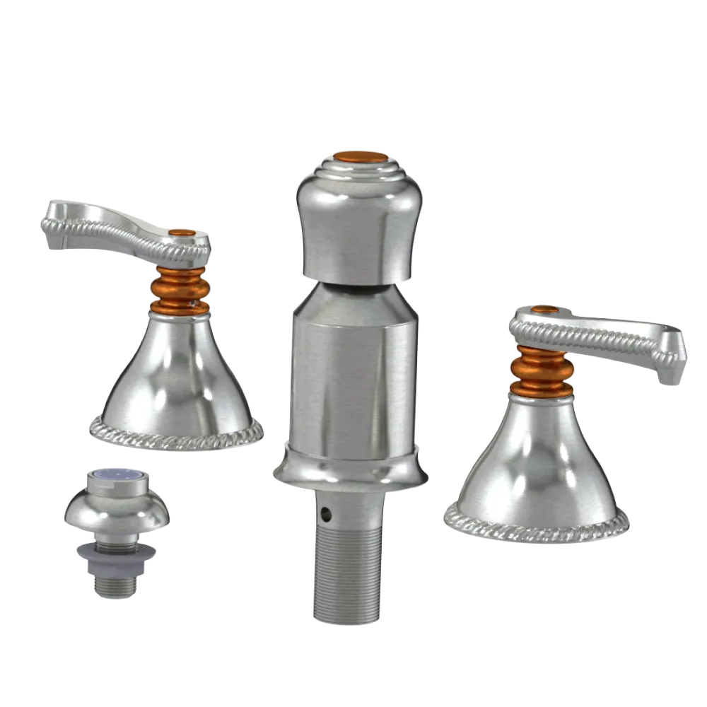 Rubinet Bidet Fitting with Spray, Diverter, and Vacum Breaker (Less Drain) Satin Nickel