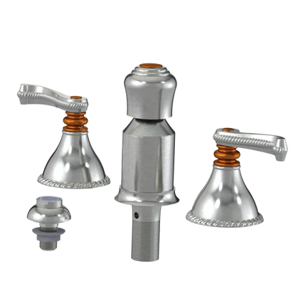 Rubinet Bidet Fitting with Spray, Diverter, and Vacum Breaker (Less Drain) Satin Nickel