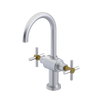 Rubinet Single Hole Dual Handle Lav. Set with LaSalle Spout (less drain) Satin Chrome