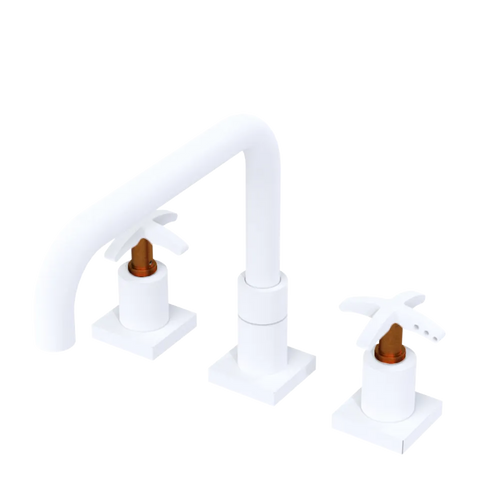 Rubinet Widespread Kitchen Set with Genesis Spout Matt White