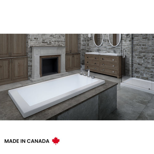 Neptune Flory de Colt 7760 Acrylic Drop-in End Drain Bathtub in White