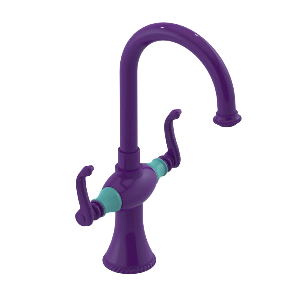 Rubinet Single Hole Dual Handle Lav. Set. (less drain) Purple Haze