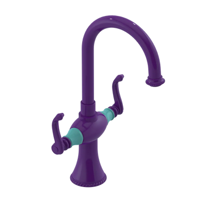 Rubinet Single Hole Dual Handle Lav. Set. (less drain) Purple Haze