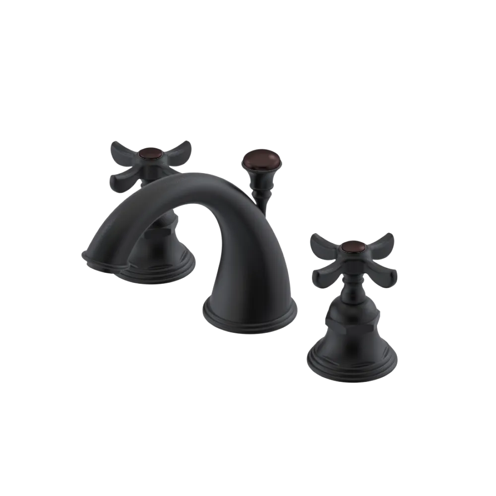 Rubinet Widespread Lav. Set. (less drain) Matt Black