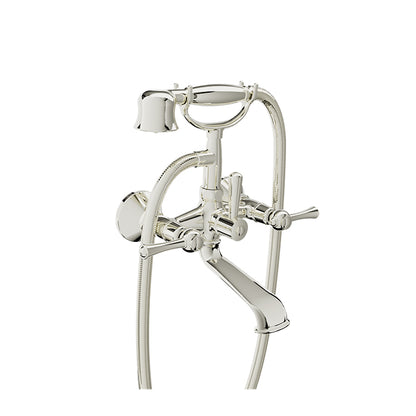 Baril Wall-mounted tub faucet with hand shower