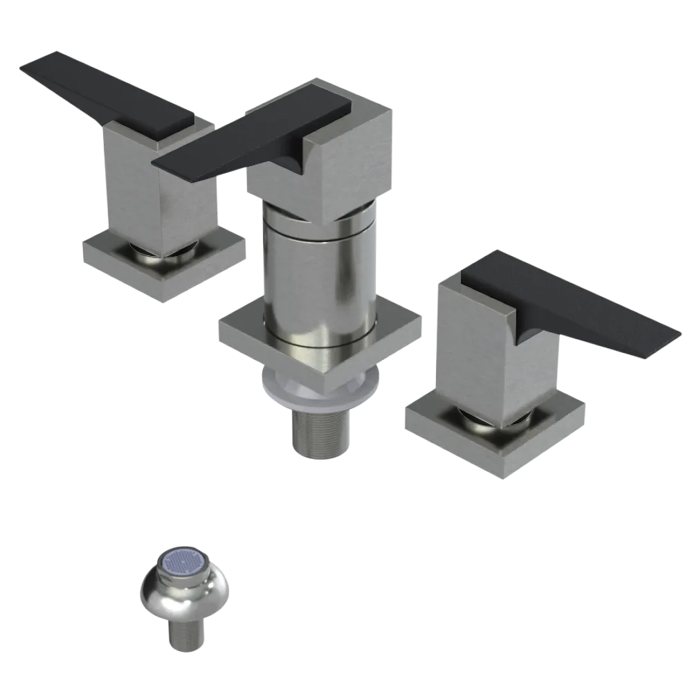 Rubinet Bidet Fitting with Spray, Diverter, and Vacuum Breaker (less drain) Satin Nickel