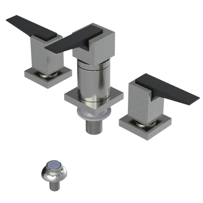 Rubinet Bidet Fitting with Spray, Diverter, and Vacuum Breaker (less drain) Satin Nickel