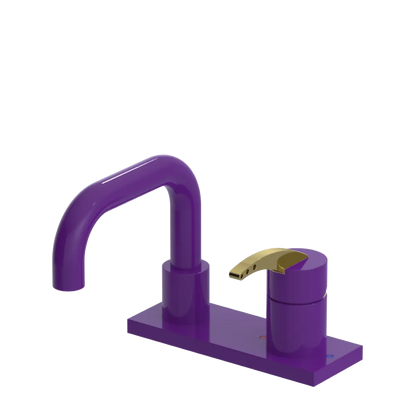 Rubinet 4" Centre Single Control Lav. Set. with Genesis spout (less drain) Purple Haze