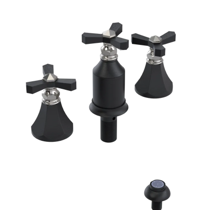 Rubinet Bidet Fitting with Spray, Diverter, and Vacum Breaker (Less Drain) Matt Black