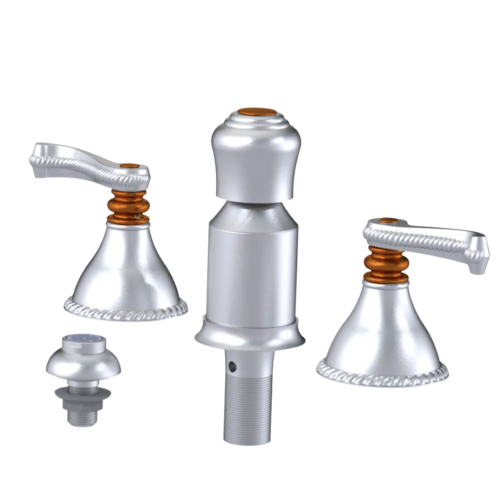 Rubinet Bidet Fitting with Spray, Diverter, and Vacum Breaker (Less Drain) Satin Chrome