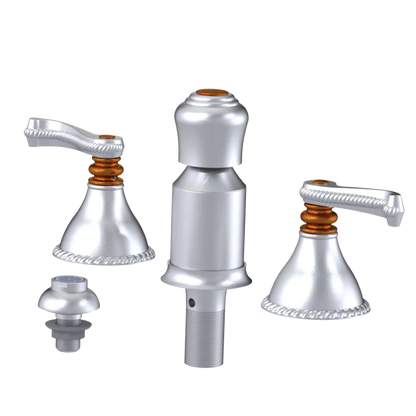 Rubinet Bidet Fitting with Spray, Diverter, and Vacum Breaker (Less Drain) Satin Chrome
