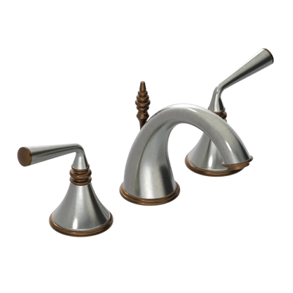Rubinet Widespread Lav. Set. (less drain) Satin Nickel