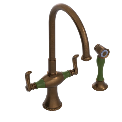 Rubinet Two Handle Single Hole Kitchen Set with Hand Spray Oil Rubbed Bronze