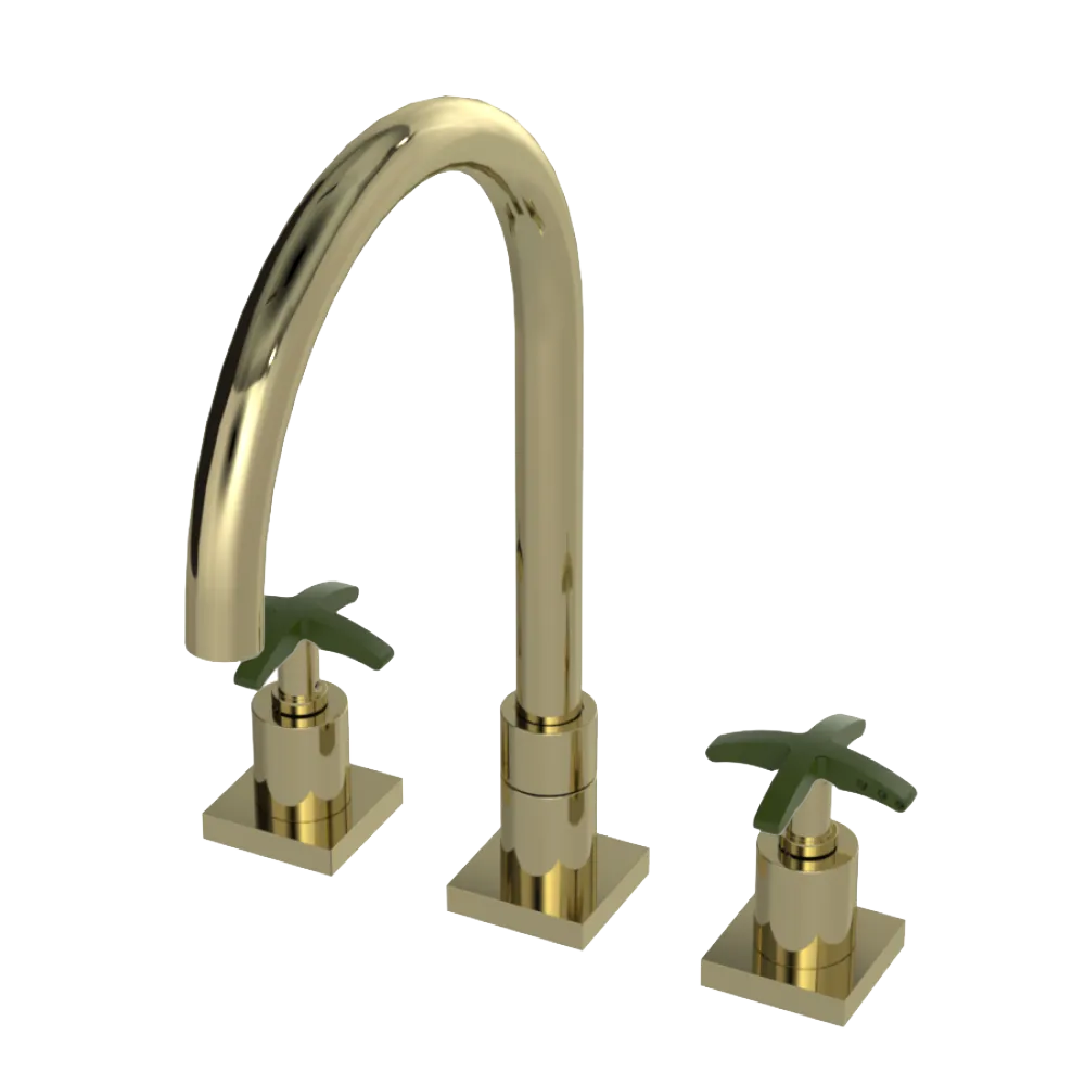 Rubinet Widespread Kitchen Set Gold