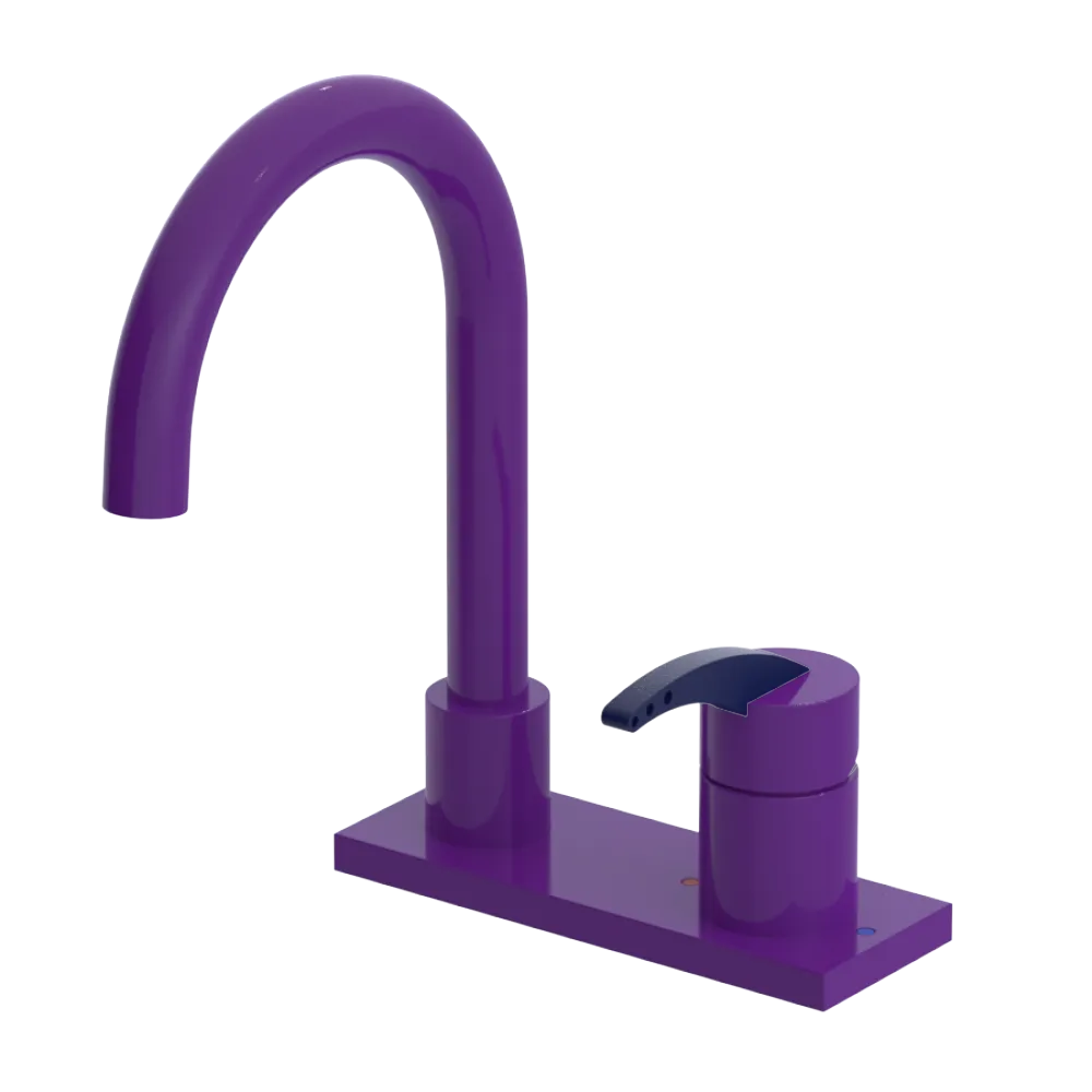 Rubinet 4" Centre Single Control Lav. Set. (less drain) Purple Haze