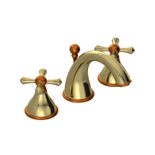 Rubinet Widespread Lav. Set. (less drain) Natural Brass