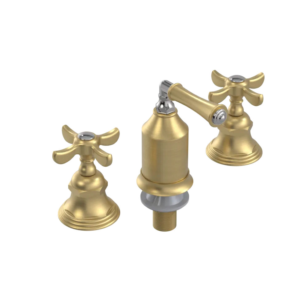 Rubinet Bidet Fitting with Spray, Diverter, and Vacum Breaker (Less Drain) Satin Brass