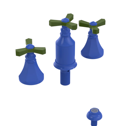 Rubinet Bidet Fitting with Spray, Diverter, and Vacum Breaker (Less Drain) Blu Jean