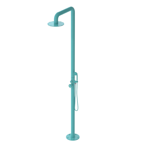 Rubinet Pressure Balance Outdoor Shower with Hand Held Shower & 10" Shower Head - 304 Stainless Steel Aqua
